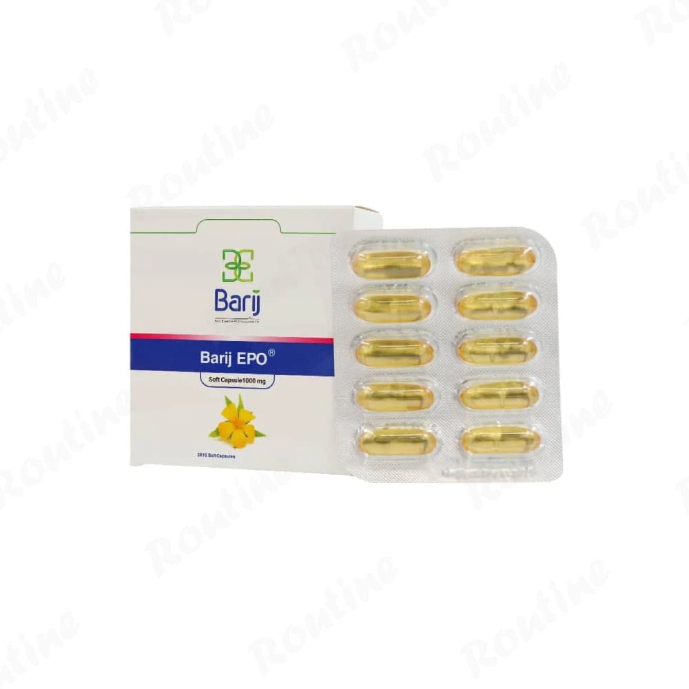 کپسول روغن گل مغربی EPO باریج اسانس 1000 میلی‌گرم 30 عدد — تصویر 2