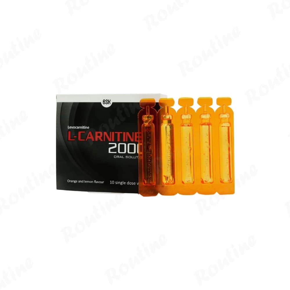 ویال خوراکی ال-کارنیتین BSK 2000 میلی‌گرم 10 عدد — تصویر 2