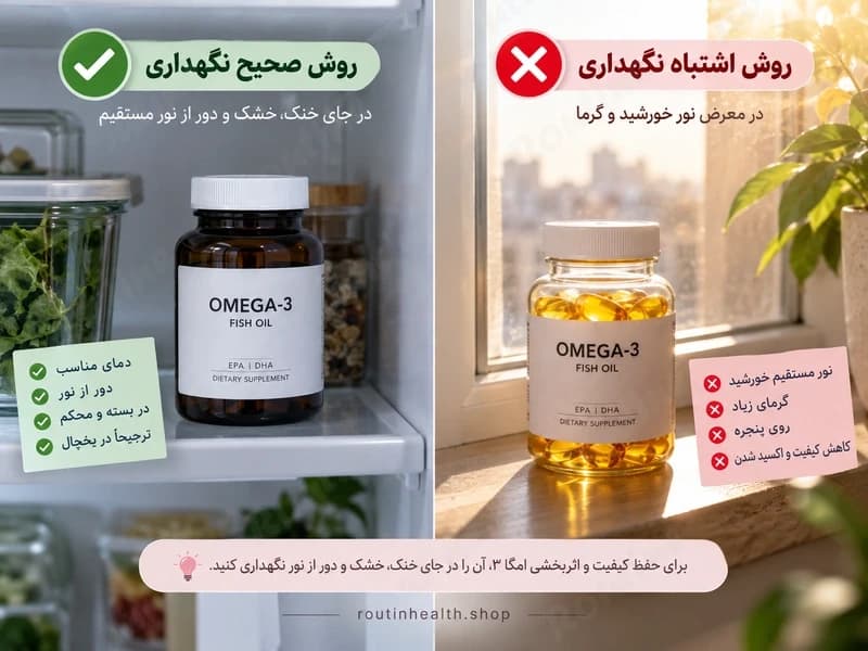 روش صحیح نگهداری مکمل امگا ۳ برای جلوگیری از اکسیداسیون