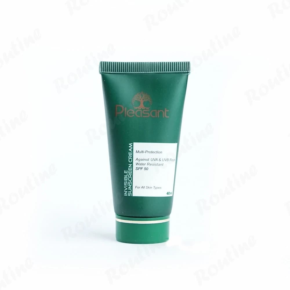 کرم ضد آفتاب بی رنگ SPF50 انواع پوست پلزنت