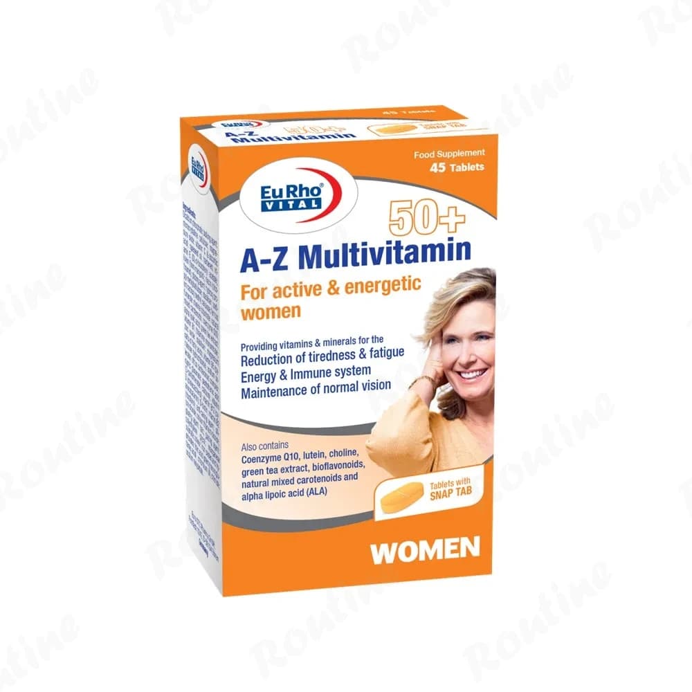 قرص مولتیویتامین A–Z یوروویتال بانوان ۵۰ سال به بالا 45 عددی