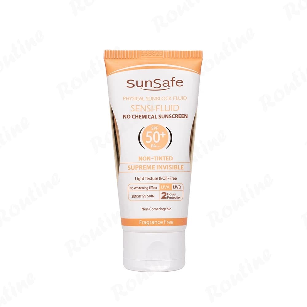 فلوئید ضد آفتاب سان سیف بدون رنگ کاملا نامرئی SPF50 حجم 50 گرم