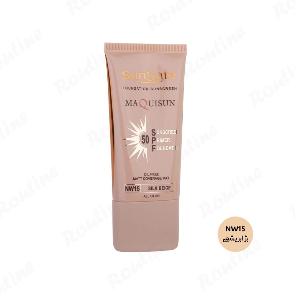 کرم ضدآفتاب کرمپودری SPF 50 بژ ابریشمی سان سیف 40 میلیلیتر