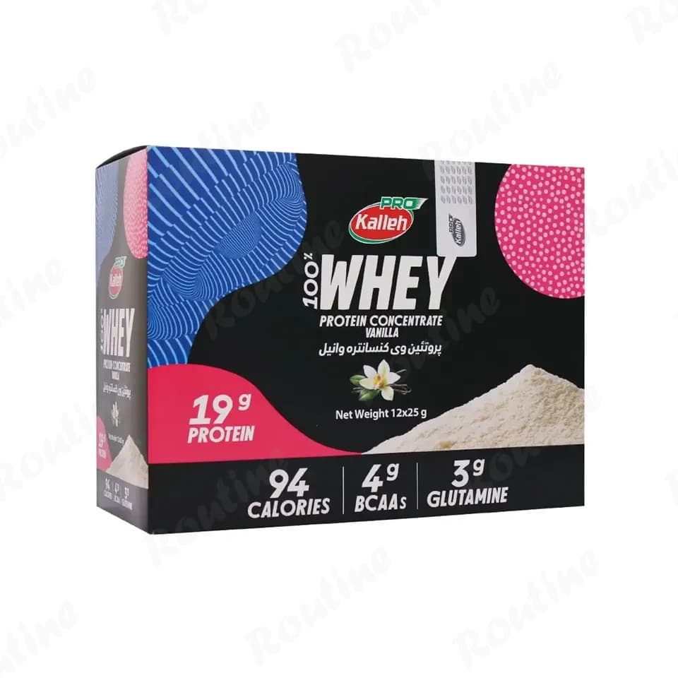 پودر ساشه پروتئین وی با طعم وانیل کاله پرو25 گرمی بسته 12 عددی